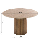 Table à manger ronde Jimi Ø120 cm céramique travertin beige