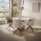 Table à manger ronde Jimi Ø120 cm céramique travertin beige