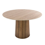 Table à manger ronde Jimi Ø120 cm céramique travertin beige
