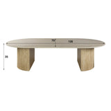 Ovale Salontafel Jimi Keramiek Travertin 135x70 cm