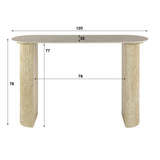 Coiffeuse moderne Archon en céramique travertin 120 cm