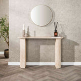 Coiffeuse moderne Archon en céramique travertin 120 cm