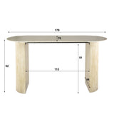 Bartafels - Archon Moderne Bartafel Keramiek Travertin 178x70 cm - Dimehouse