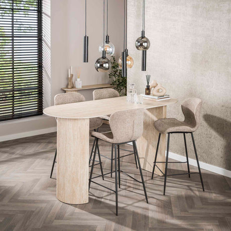 Bartafels - Archon Moderne Bartafel Keramiek Travertin 178x70 cm - Dimehouse
