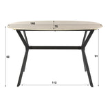 Bartafels - Archon Moderne Deens Ovaal Bartafel Keramiek Travertin 140 cm - Dimehouse