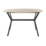 Bartafels - Archon Moderne Deens Ovaal Bartafel Keramiek Travertin 140 cm - Dimehouse