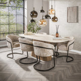 Eetkamerstoelen - Set van 2 eetkamerstoelen Reno Alura zand - Dimehouse
