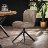 Ensemble de 2 chaises de salle à manger Lirio Bouclé taupe pivotantes 