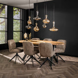 Ensemble de 2 chaises de salle à manger Lirio Bouclé taupe pivotantes 