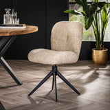 Ensemble de 2 chaises de salle à manger Lirio Bouclé sable pivotantes 