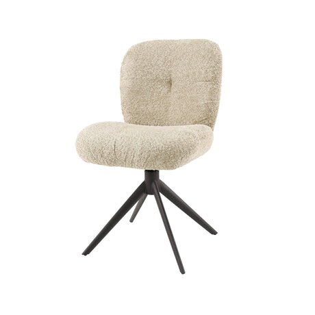 Ensemble de 2 chaises de salle à manger Lirio Bouclé sable pivotantes 
