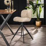 Tabouret de bar Lirio Bouclé Sable Confort Pivotant 