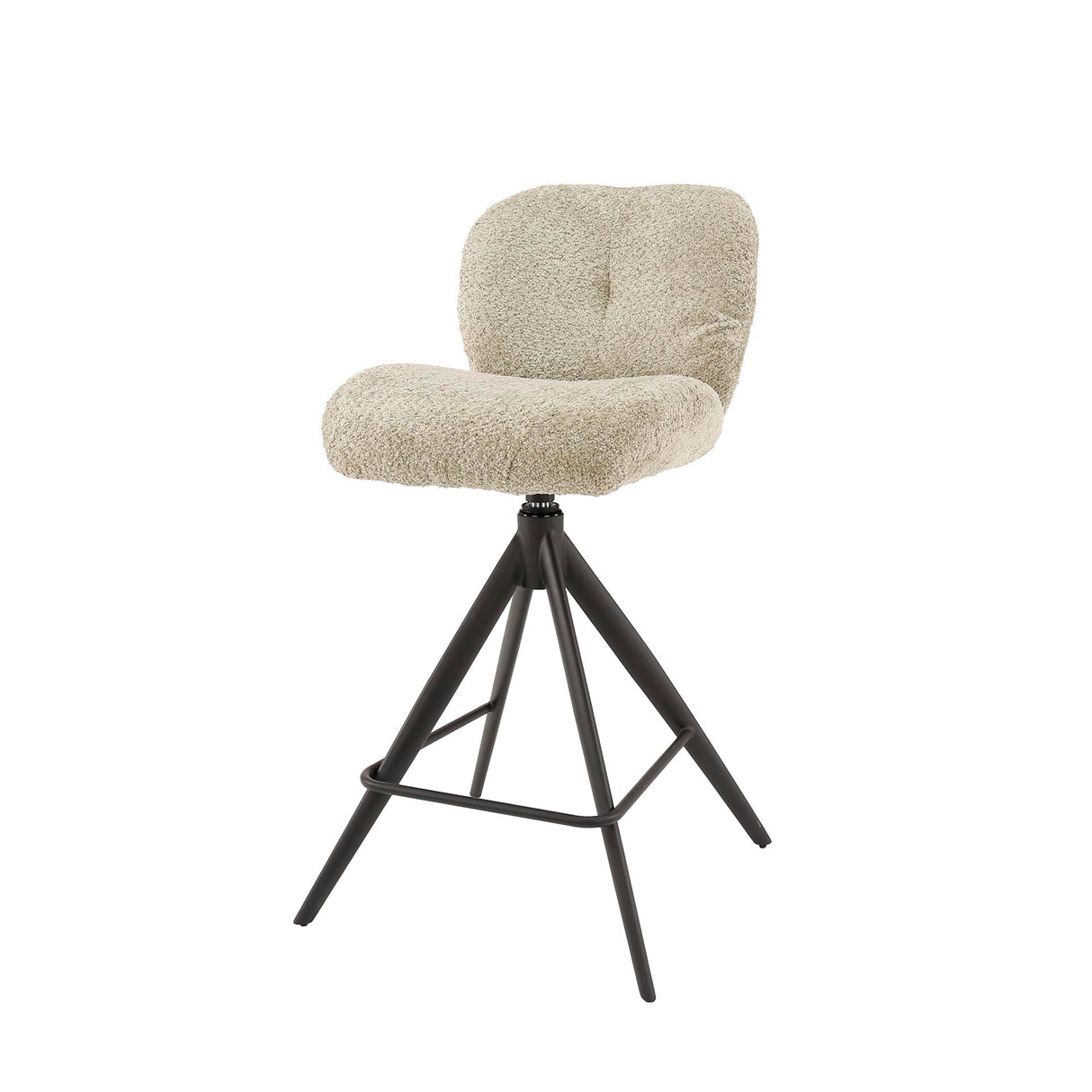 Tabouret de bar Lirio Bouclé Sable Confort Pivotant 