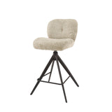 Tabouret de bar Lirio Bouclé Sable Confort Pivotant 