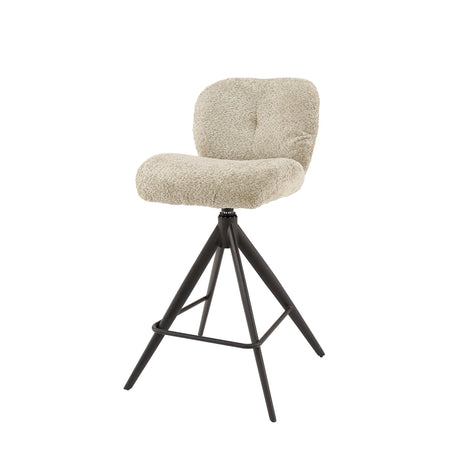 Tabouret de bar Lirio Bouclé Sable Confort Pivotant 