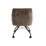 Lot de 2 chaises de salle à manger Tova en tissu taupe avec roulettes