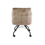 Lot de 2 chaises de salle à manger Tova tissu Alura sable avec roulettes