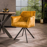 Chaise de salle à manger Lino Velvet Or Pivotante 