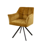 Chaise de salle à manger Lino Velvet Or Pivotante 