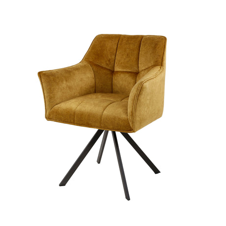 Chaise de salle à manger Lino Velvet Or Pivotante 