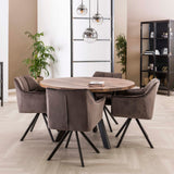 Chaise de salle à manger Lino Velvet Anthracite Pivotante 