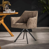 Chaise de salle à manger Lino Bouclé Taupe Pivotante 