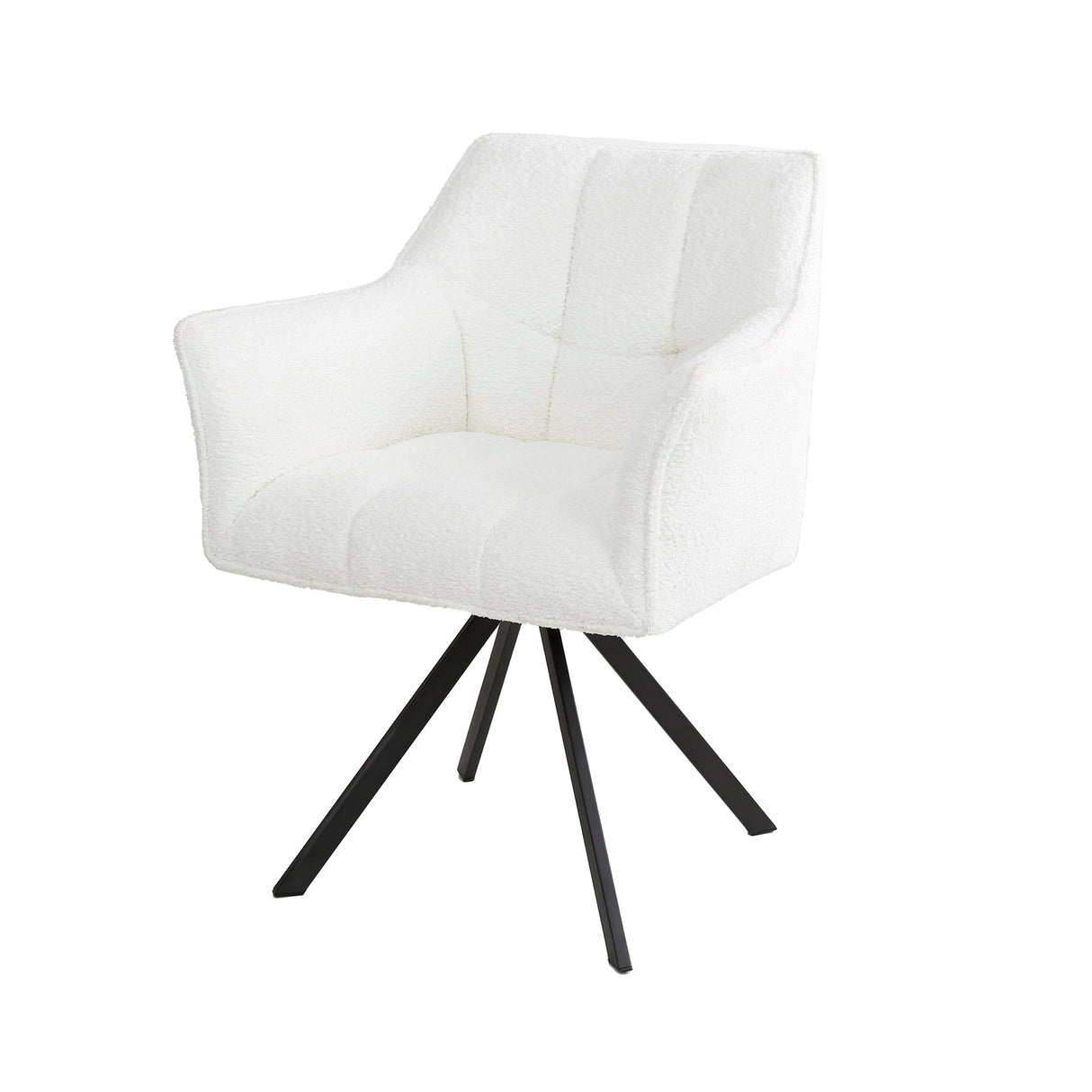 Chaise de salle à manger Lino Bouclé Blanc Pivotante 