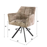 Draaibare Eetkamerstoel Lino Bouclé Zand