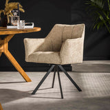 Chaise de salle à manger Lino Bouclé Sable Pivotante Grille 