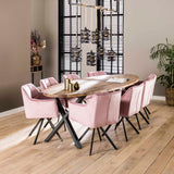 Ensemble de 2 chaises de salle à manger Lino Velvet Rose Pivotantes 