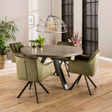 Ensemble de 2 chaises de salle à manger Lino Velvet Vert pivotantes 
