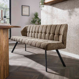 Banquette de salle à manger Lino Bouclé Tissu Taupe 180 cm À carreaux 