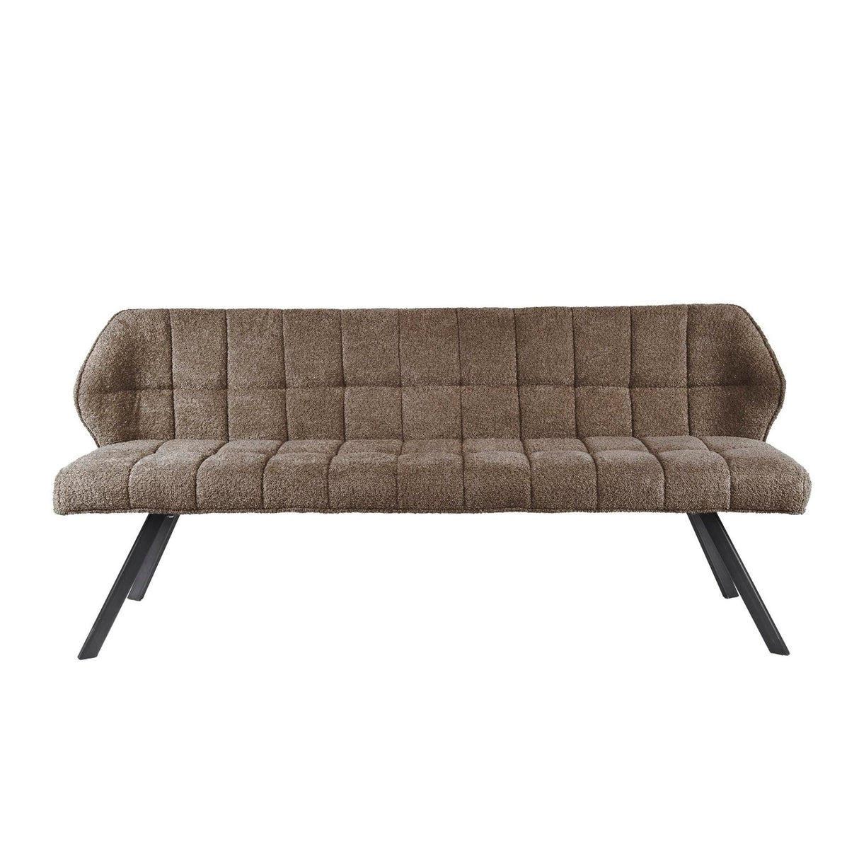 Banquette de salle à manger Lino Bouclé Tissu Taupe 180 cm À carreaux 