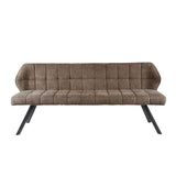Banquette de salle à manger Lino Bouclé Tissu Taupe 180 cm À carreaux 