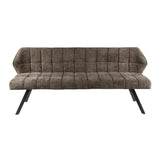Banquette de salle à manger Lino Chenille Tissu Rich Taupe 180 cm à carreaux 