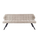 Banquette de salle à manger Lino Bouclé Tissu Sable 180 cm à carreaux 