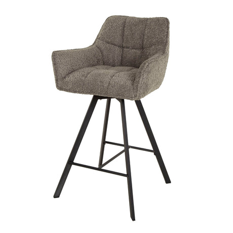 Tabouret de bar Lino Bouclé Taupe Pivotant 
