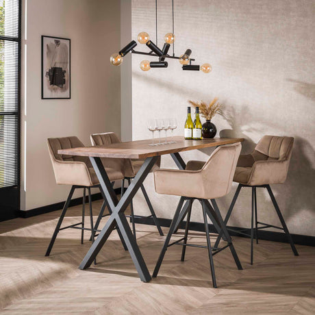 Tabouret de bar Lino Velvet Champagne Pivotant 