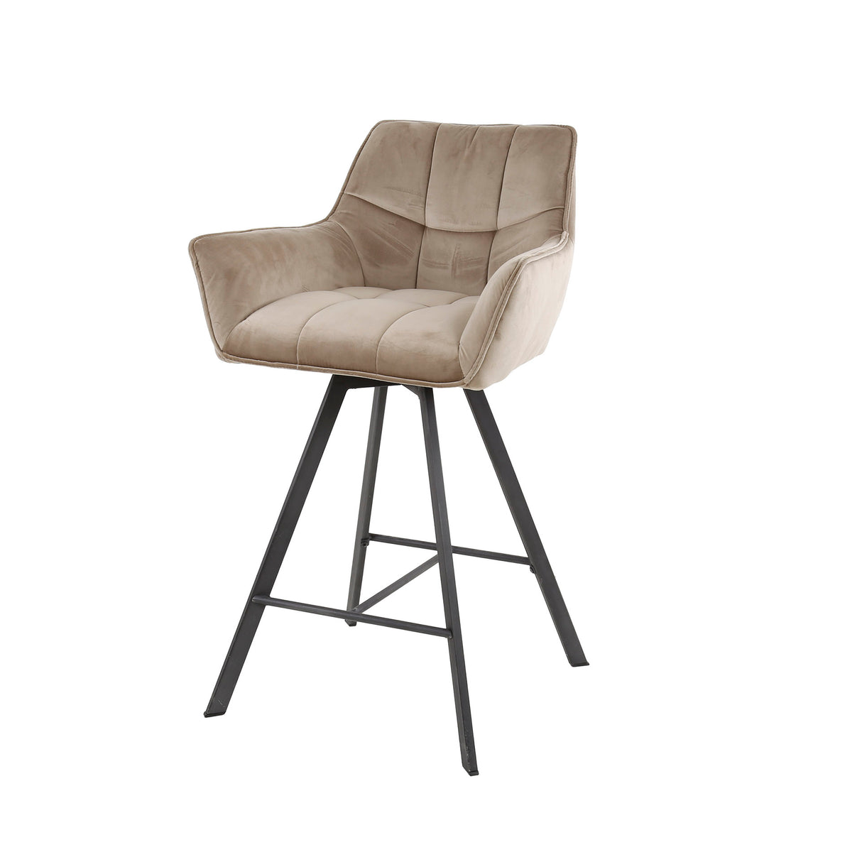 Tabouret de bar Lino Velvet Champagne Pivotant 