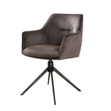 Chaise de salle à manger Chia Velvet Anthracite Pivotante 
