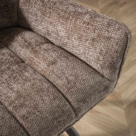 Chaise de salle à manger Chia Rich Tissu Taupe Pivotante 