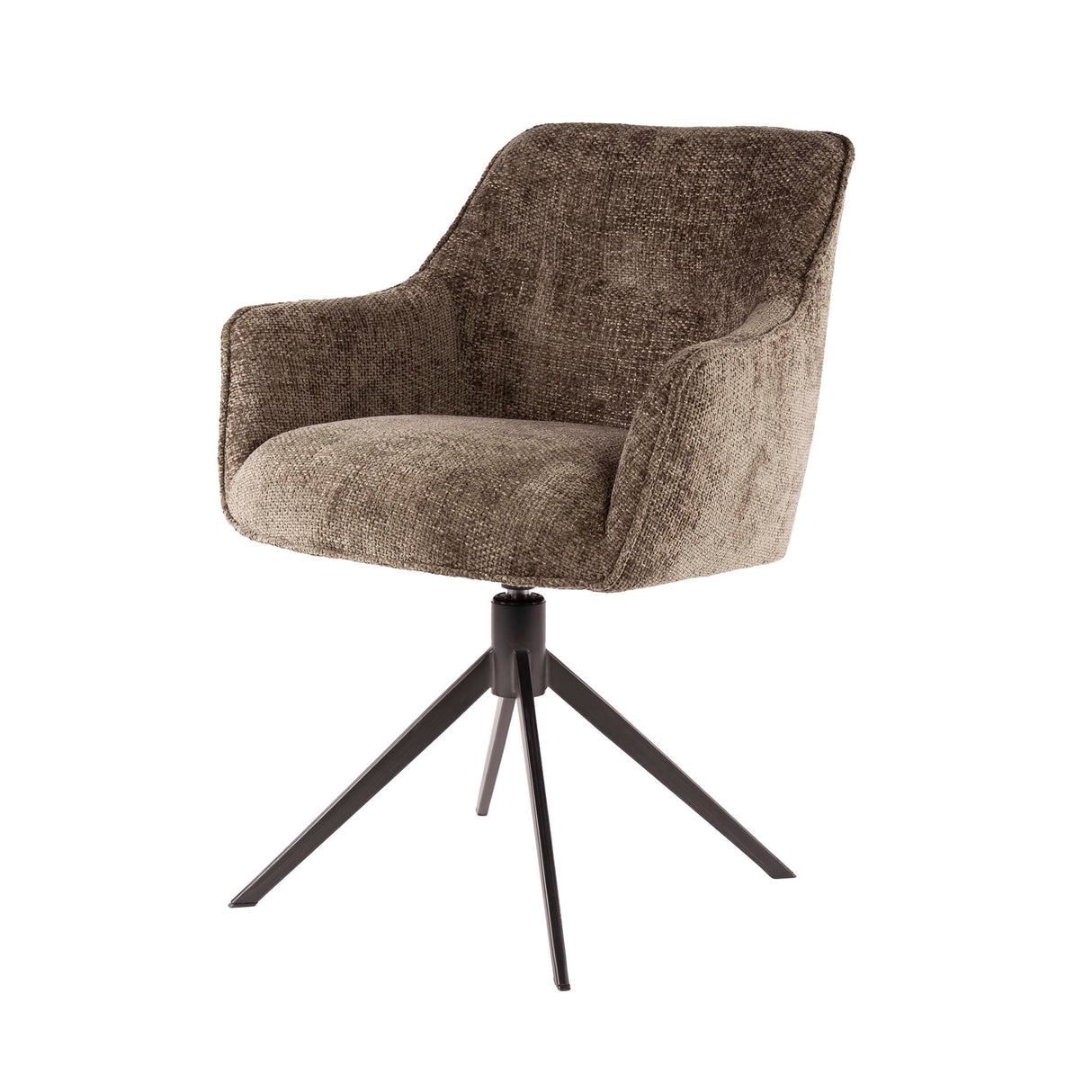 Chaise de salle à manger Chia Rich Tissu Taupe Pivotante 