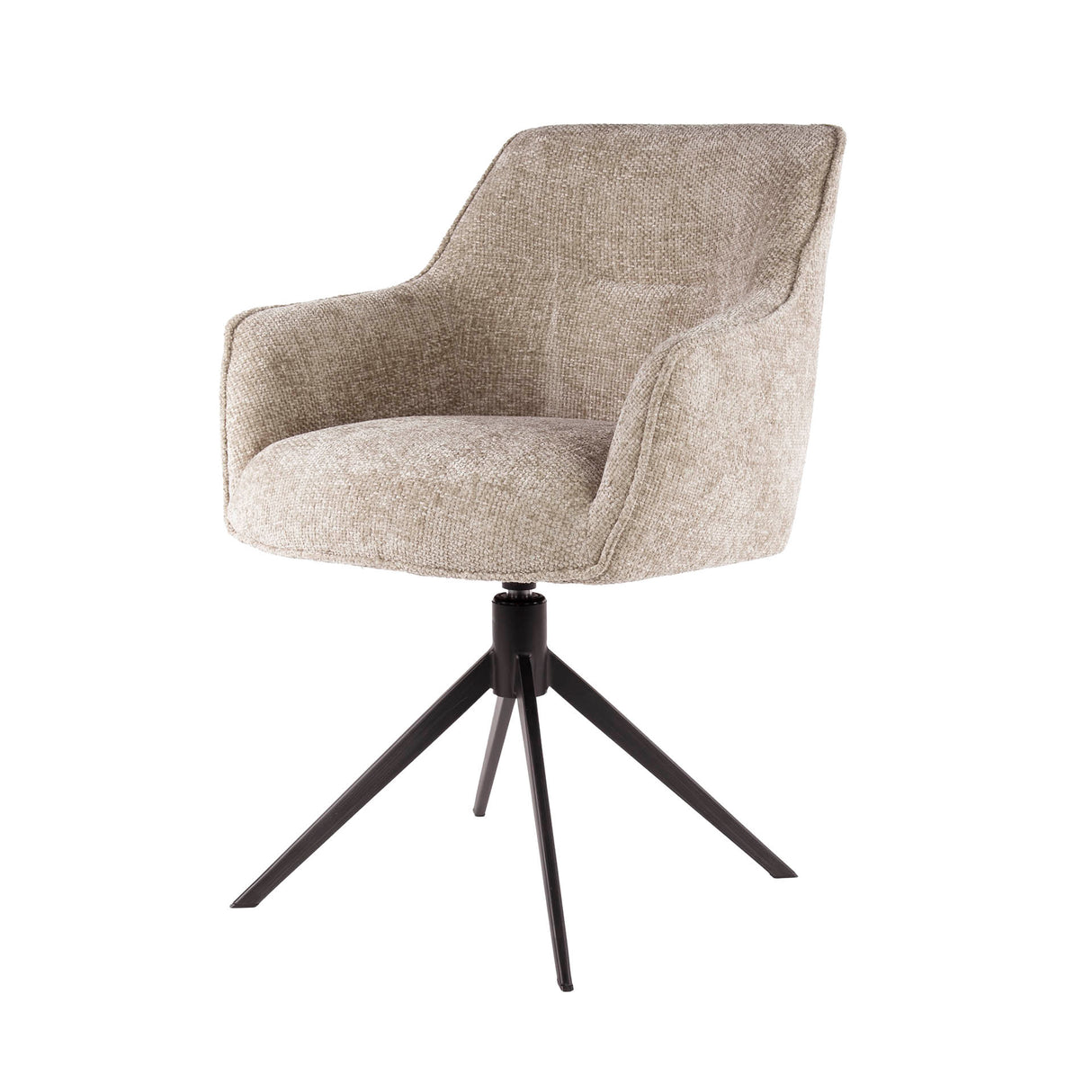 Chaise de salle à manger Chia Rich Tissu Sable Pivotante 
