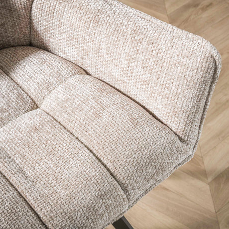 Eetkamerbanken - Eetkamerbank Chia Chenille Stof Rich Zand 188 cm - Dimehouse