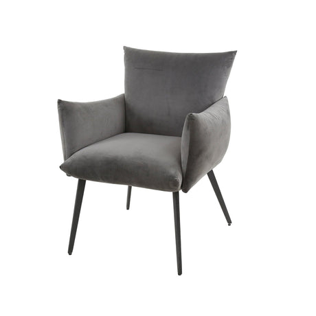 Marlow fauteuil de salle à manger en velours anthracite 