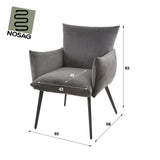Marlow fauteuil de salle à manger en velours anthracite 