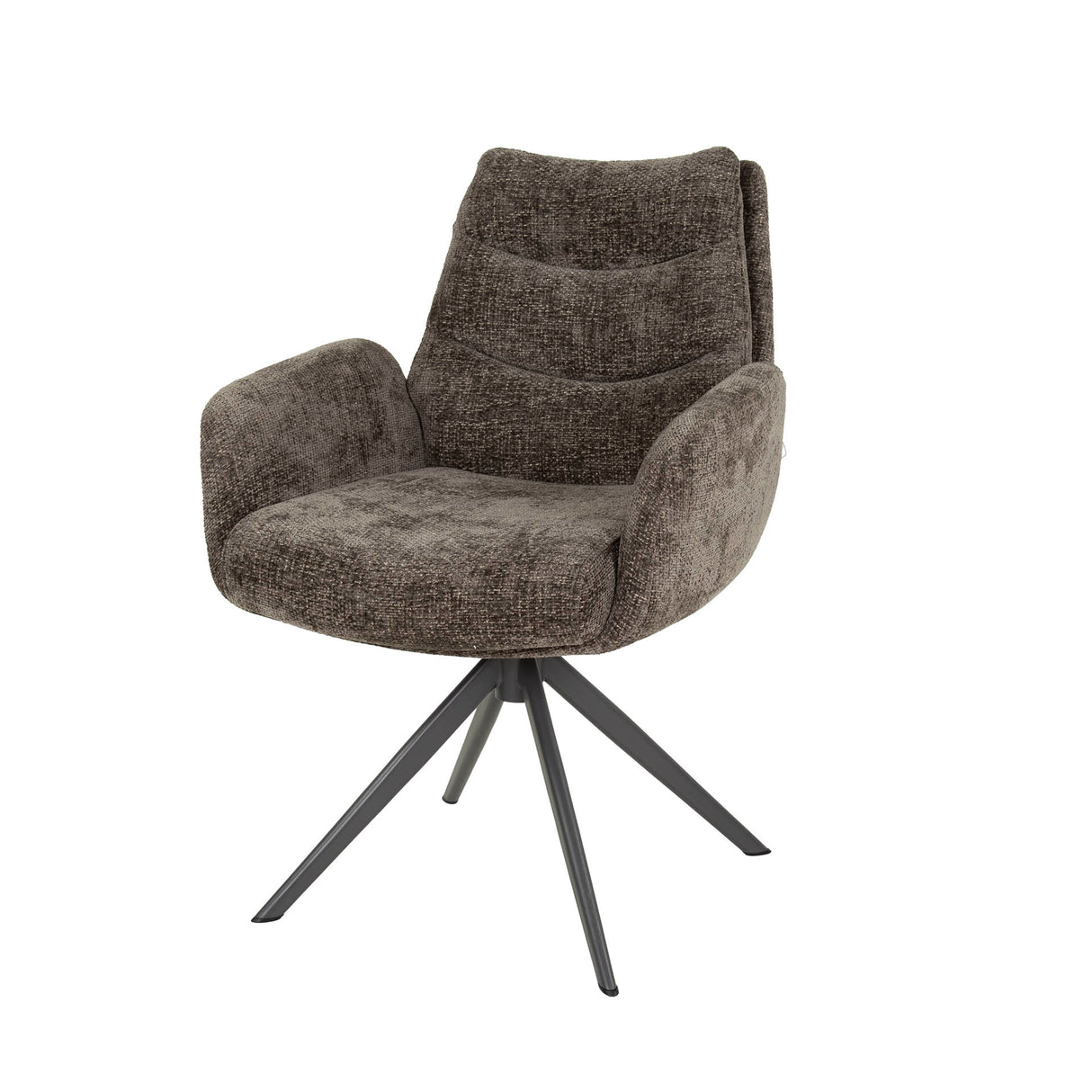 Chaise de salle à manger Elite Taupe en velours chenille, riche, pivotante 