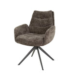 Chaise de salle à manger Elite Taupe en velours chenille, riche, pivotante 
