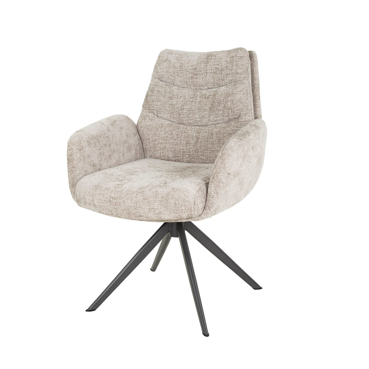 Ensemble de 2 chaises de salle à manger Elite Zand en tissu chenille riche, pivotantes 