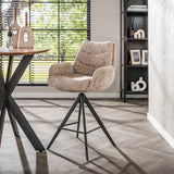 Tabouret de bar Elite Zand Chenille Tissu Riche Pivotant 